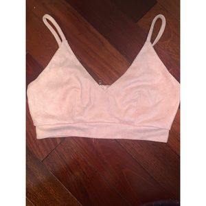 Zip up light pink bralete